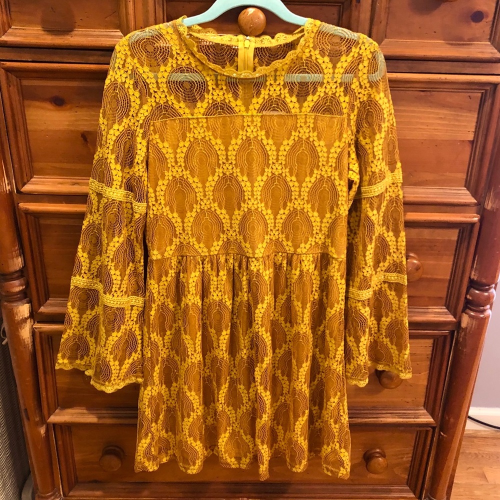 NWOT Xhileration • mustard dress • size M